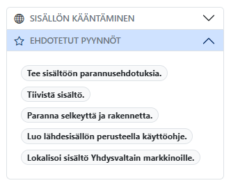 Ehdotetut pyynnöt
